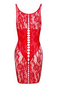 Beauty Night Donna Red – czerwona koronkowa sukienka z wycięciami