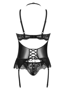 Beauty Night Noir Fantasy Corset – koronkowy gorset, stringi