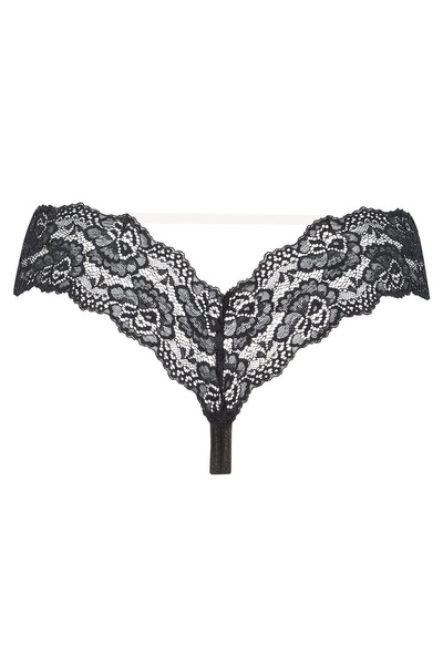 Beauty Night Selina Thong – koronkowe stringi z silikonowym paskiem
