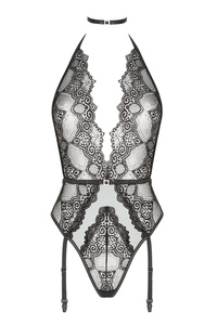 Adelaide teddy black - zmysłowe, koronkowe body