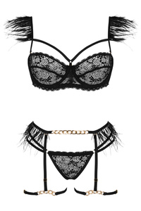 Beauty Night Crystal Black – koronkowy komplet premium