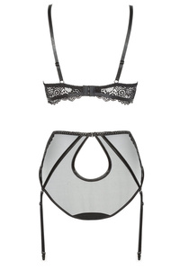Beauty Night Ravenna Set Black – koronkowy komplet z wysokimi majtkami