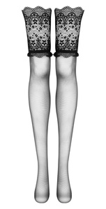 Beauty Night Obsidian stockings – pończochy do pasa z koronką