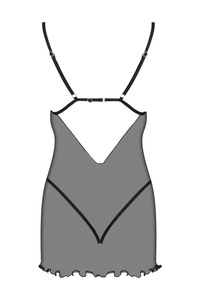 Beauty Night Davina Chemise – czarna halka z koronką i tiulem