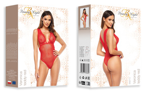 Beauty Night Veronica Teddy Red – czerwone koronkowe body
