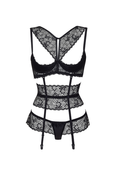 Beauty Night Lillie Set – koronkowy komplet z pasem do pończoch