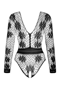 Beauty Night Regina Black – czarne body z siateczki w kwiaty