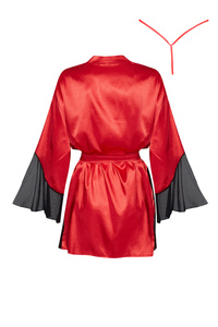 Beauty Night Sara Peignoir Red – czerwony satynowy peniuar + stringi