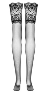 Beauty Night Obsidian stockings – pończochy do pasa z koronką
