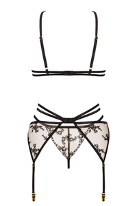 Beauty Night Aisha Set Black – cielisty tiul z czarnym wzorem