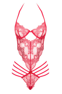 Beauty Night Denver Teddy Cherry – wiśniowe body z koronką