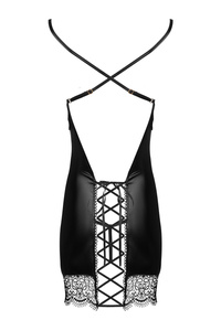 Beauty Night Adelia – chemise: wetlook + gipiura, stringi