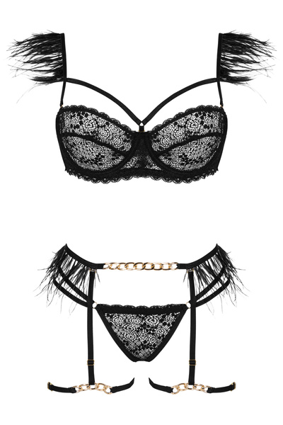 Beauty Night Crystal Black – koronkowy komplet premium