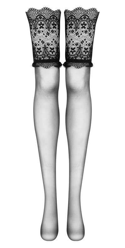 Beauty Night Obsidian stockings – pończochy do pasa z koronką