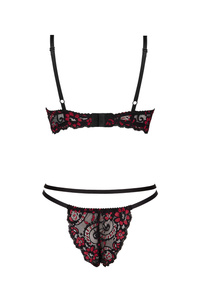 Beauty Night Rosalinda – czarna koronka z czerwonymi kwiatami