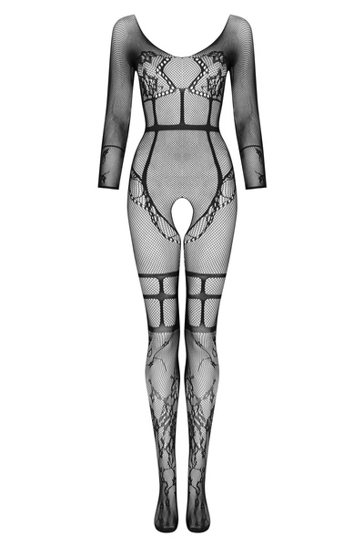 Beauty Night Lorna Bodystocking Black – czarny bodystocking w kwiaty