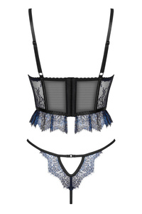 Beauty Night Saphira Set – czarny komplet z szafirową koronką