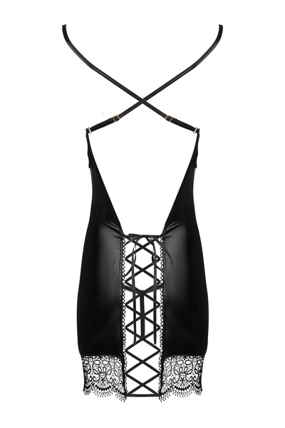 Beauty Night Adelia – chemise: wetlook + gipiura, stringi