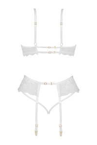 Beauty Night Rose Set White – biały koronkowy komplet z pasem