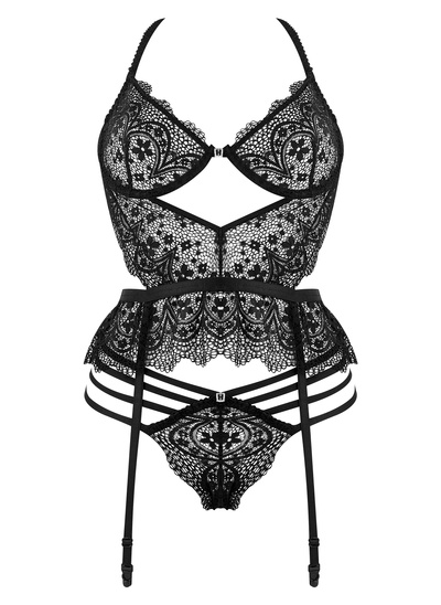 Beauty Night Lace Temptation – koronkowy komplet z wycięciamić