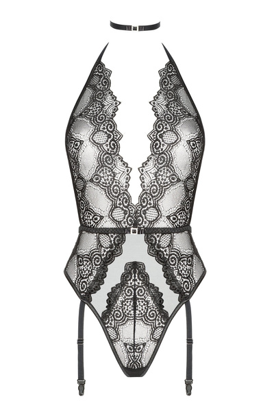Adelaide teddy black - zmysłowe, koronkowe body