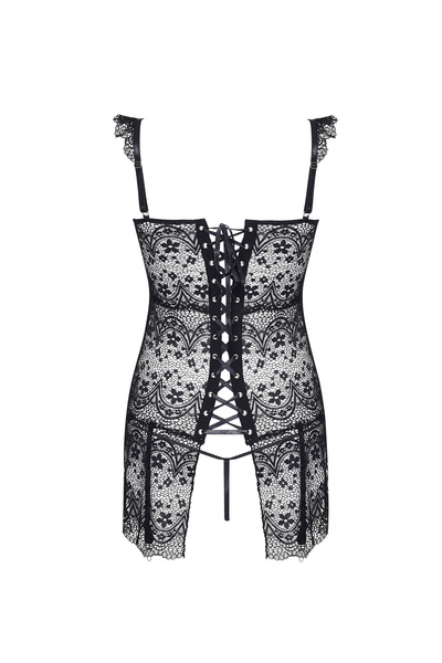Beauty Night Alena Corset – koronkowy gorset bez fiszbin + stringi