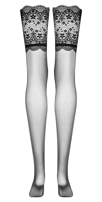 Beauty Night Obsidian stockings – pończochy do pasa z koronką
