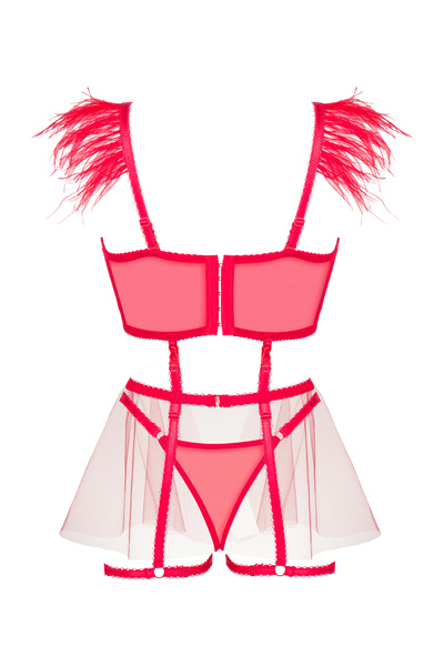 Beauty Night Isaura Set Red – czerwony komplet 4-częściowy