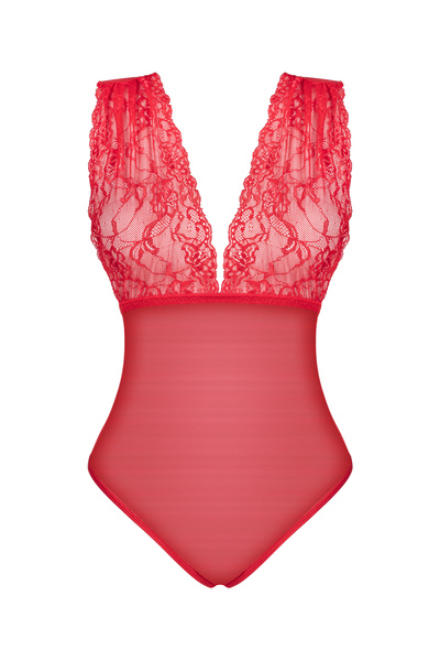 Beauty Night Veronica Teddy Red – czerwone koronkowe body