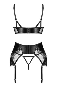 Beauty Night Leonela set black – czarny komplet: koronka + wetlook