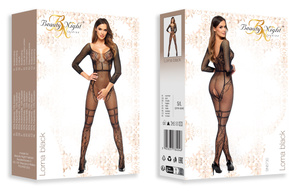Beauty Night Lorna Bodystocking Black – czarny bodystocking w kwiaty