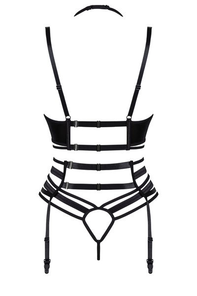 Beauty Night Joanna Set – haftowany komplet z pasem i stringami