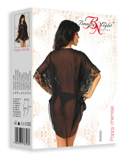Beauty Night Poppy Chemise – transparentna koszulka z koronką