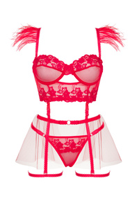 Beauty Night Isaura Set Red – czerwony komplet 4-częściowy