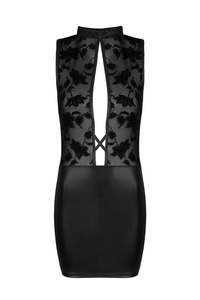 Beauty Night Cameron – tiul + ekoskóra, głęboki dekolt