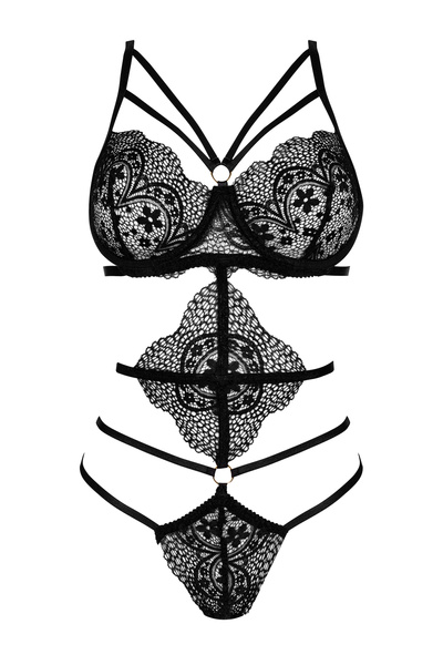 Beauty Night Elaris – koronkowe body teddy z paseczkami