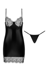Beauty Night Adelia – chemise: wetlook + gipiura, stringi
