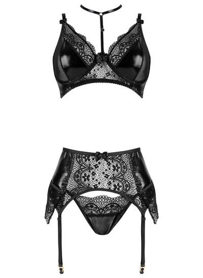 Beauty Night Noir Fantasy – komplet wetlook + koronka